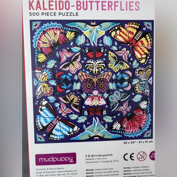 Mudpuppy Kaleido-Butterflies 500-piece Jigsaw Puzzle - Picture 2 of 2